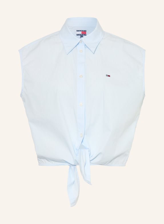 TOMMY JEANS chemisier BLEU CLAIR / BLANC