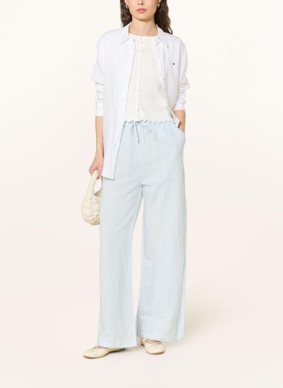 TOMMY JEANS Broek met linnen LICHTBLAUW / WIT