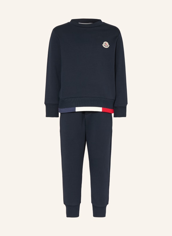 MONCLER enfant Ensemble : sweat-shirt et pantalon de survêtement BLEU FONCÉ / ROUGE / BLANC