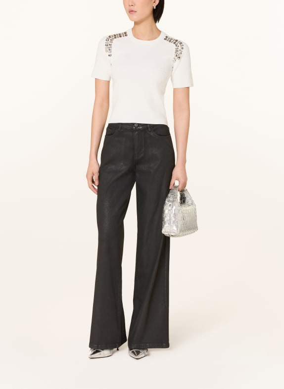 LIU JO Gebreid shirt met sierstenen WIT