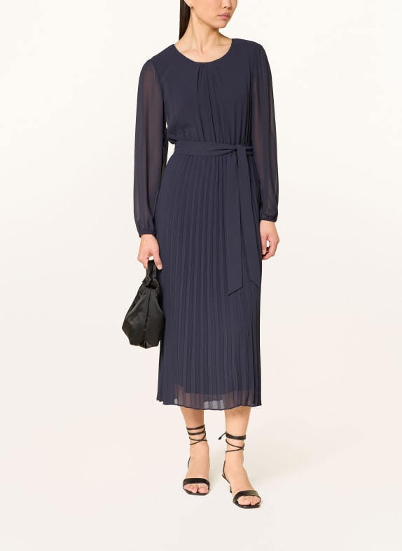 s.Oliver BLACK LABEL Kleid mit Plissees DUNKELBLAU