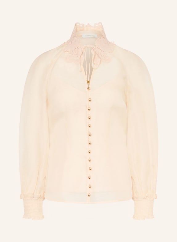 ZIMMERMANN REBELLION blouse with linen LIGHT ORANGE