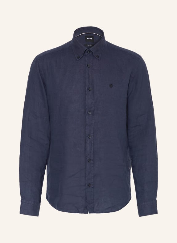 BOSS Leinenhemd LIAM Regular Fit DUNKELBLAU
