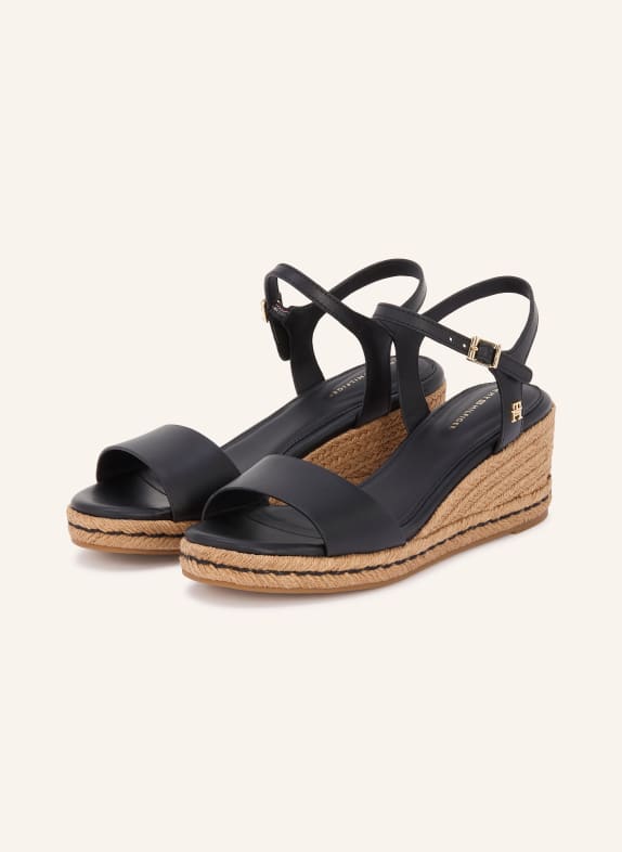 TOMMY HILFIGER Wedges SCHWARZ / CAMEL