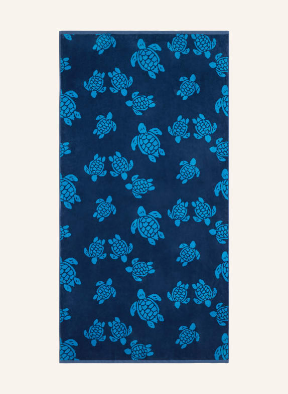 VILEBREQUIN Strandtuch RONDE DES TORTUES BLAUGRAU / NEONBLAU