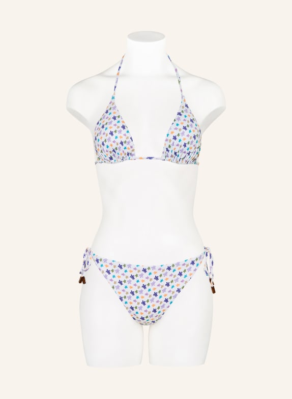 VILEBREQUIN Triangelbikinibroekje MICRO FLORE WIT / LICHTPAARS / BLAUW