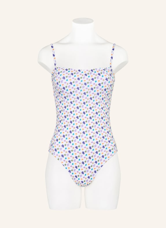 VILEBREQUIN Bandeau-badpak MICRO FACETTE WIT / LICHTPAARS / BLAUW