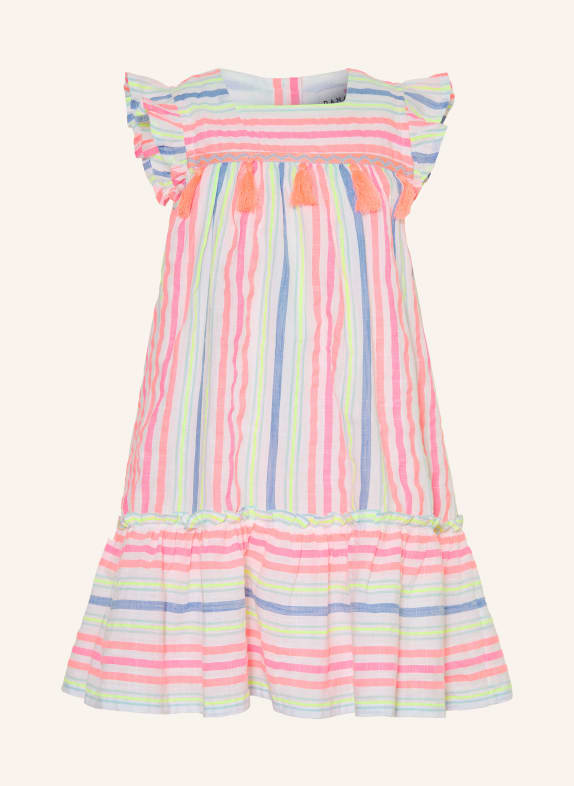 DANAMADE Kleid mit Volants PINK / BLAU / WEISS