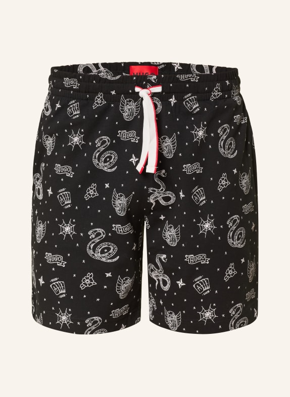 HUGO Spodenki do spania ROY CZARNY / BIAŁY