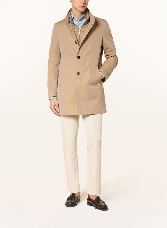 STROKESMAN'S Mantel FOREMAN mit herausnehmbarer Blende BEIGE