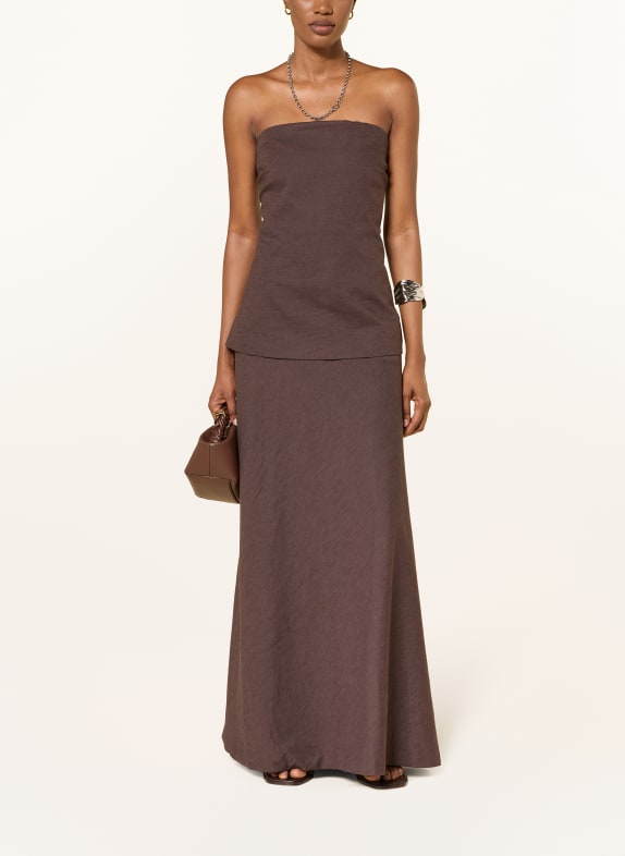 MRS & HUGS Off-Shoulder-Kleid DUNKELBRAUN