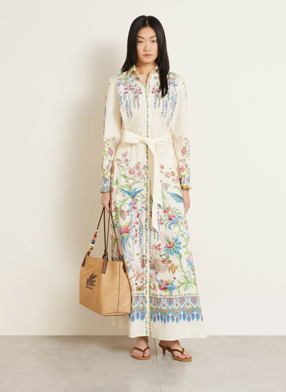 ETRO Hemdblusenkleid ECRU / ROSA / BLAU