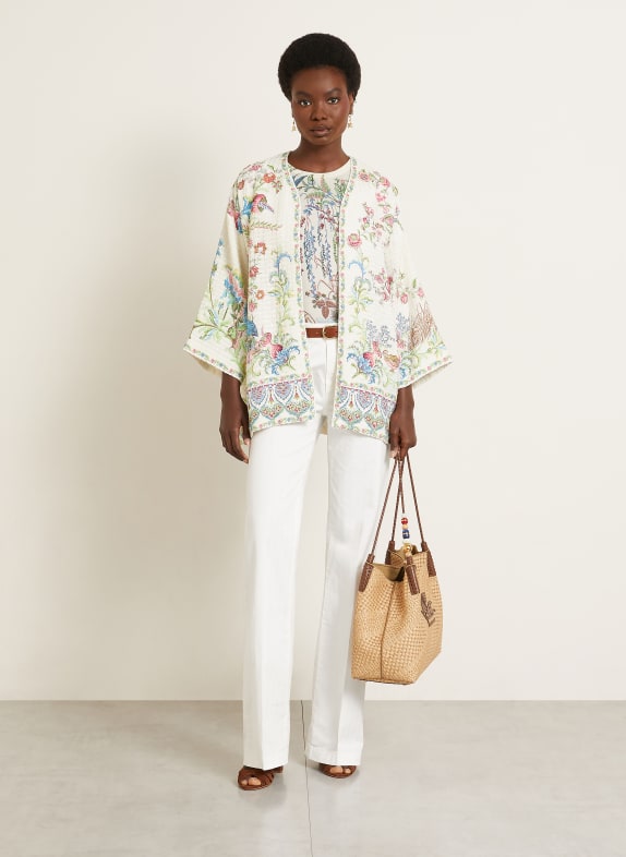 ETRO Jas met 3/4-mouwen WIT / ROZE / BLAUW