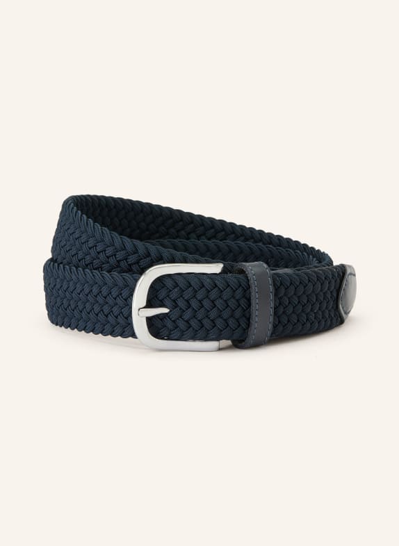 ALBERTO gevlochten riem DONKERBLAUW / ZILVER