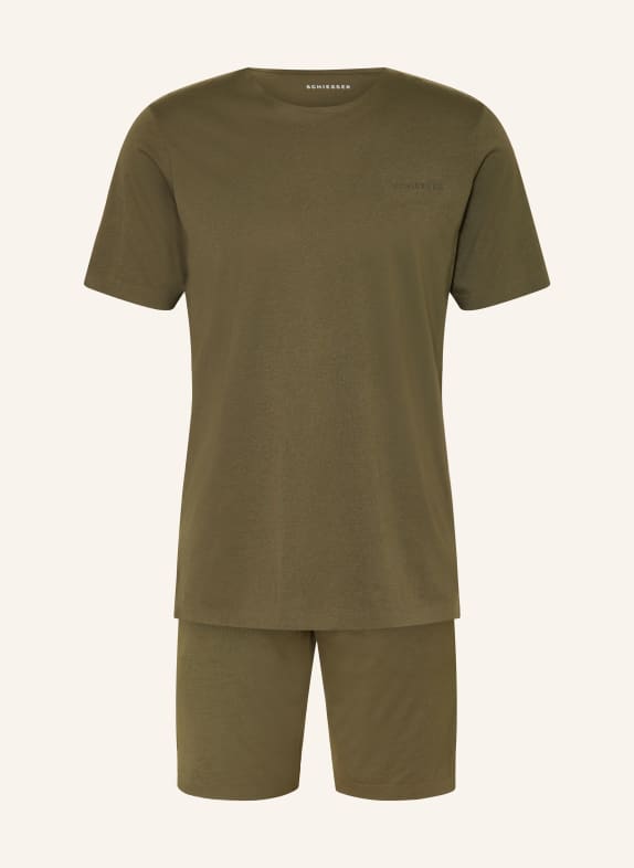 SCHIESSER Shorty-Schlafanzug MODERN BONDED OLIV