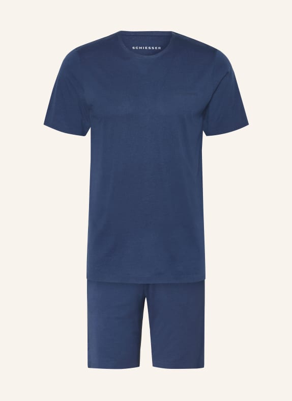SCHIESSER Shorty-Schlafanzug MODERN BONDED BLAU