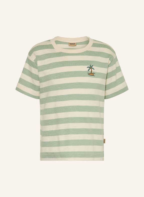 WHEAT tričko ZELENÁ / SVĚTLE ŠEDÁ