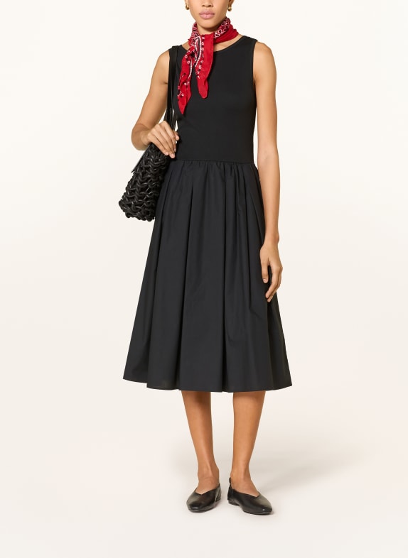 GANT Sukienka z mieszanki materiałów CZARNY