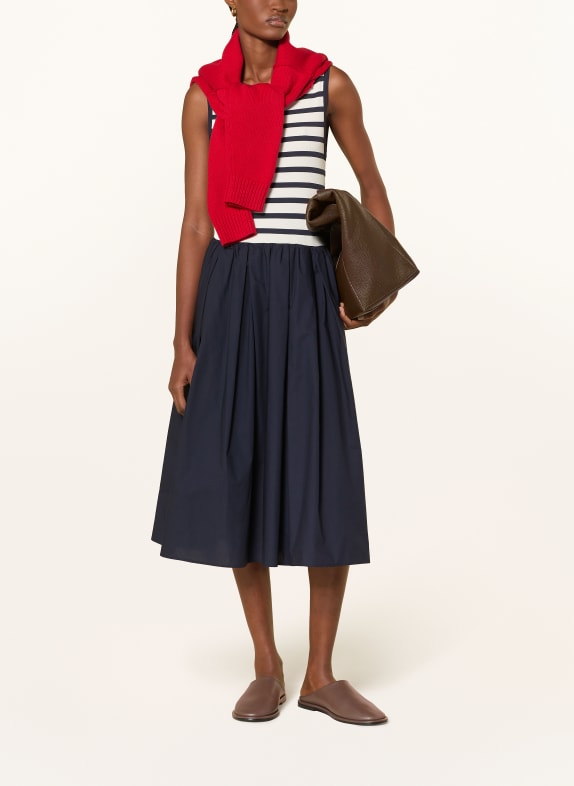 GANT Kleid im Materialmix WEISS / DUNKELBLAU