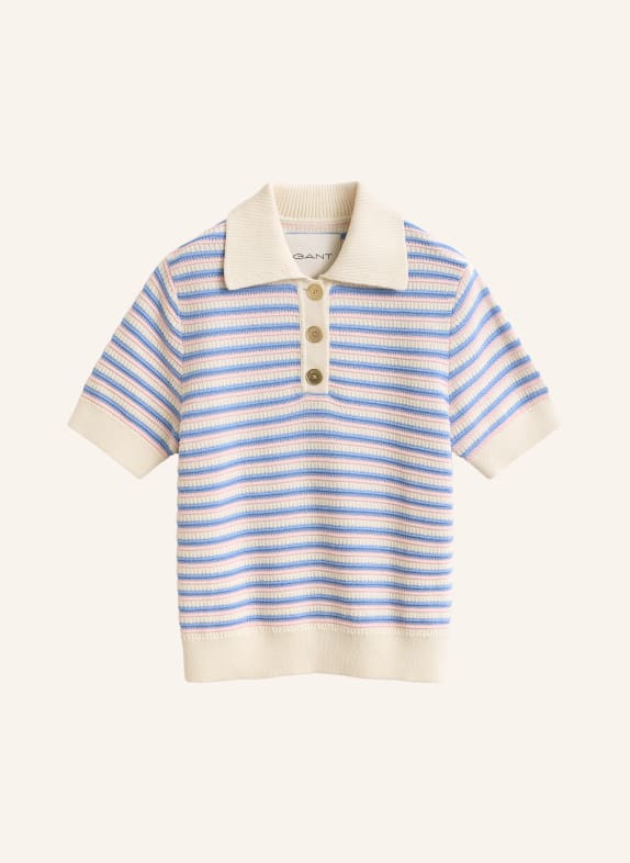 GANT Polo en maille CRÈME / ROSÉ / BLEU CLAIR
