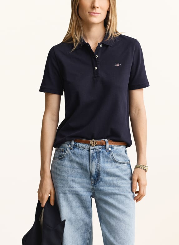 GANT Piqué poloshirt DONKERBLAUW