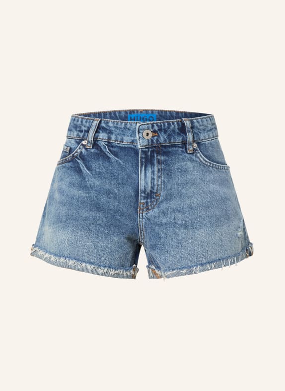 HUGO Szorty jeansowe GALIMON 428 MEDIUM BLUE