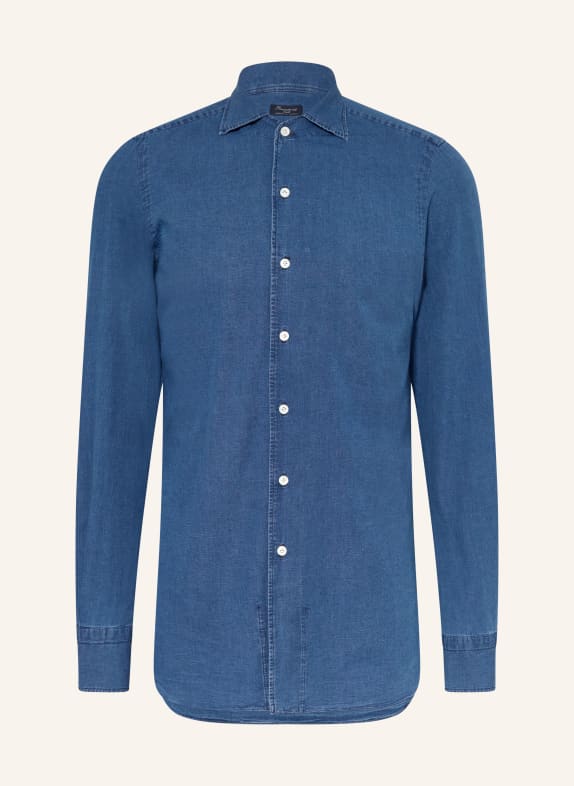 FINAMORE 1925 NAPOLI NICO Regular Fit Shirt in a Denim Look BLUE