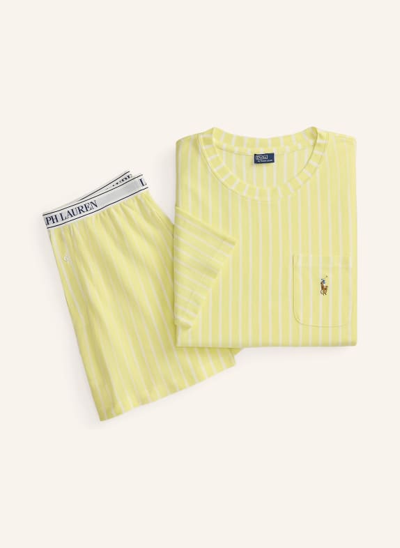 POLO RALPH LAUREN Pyjama shorty JAUNE CLAIR / BLANC