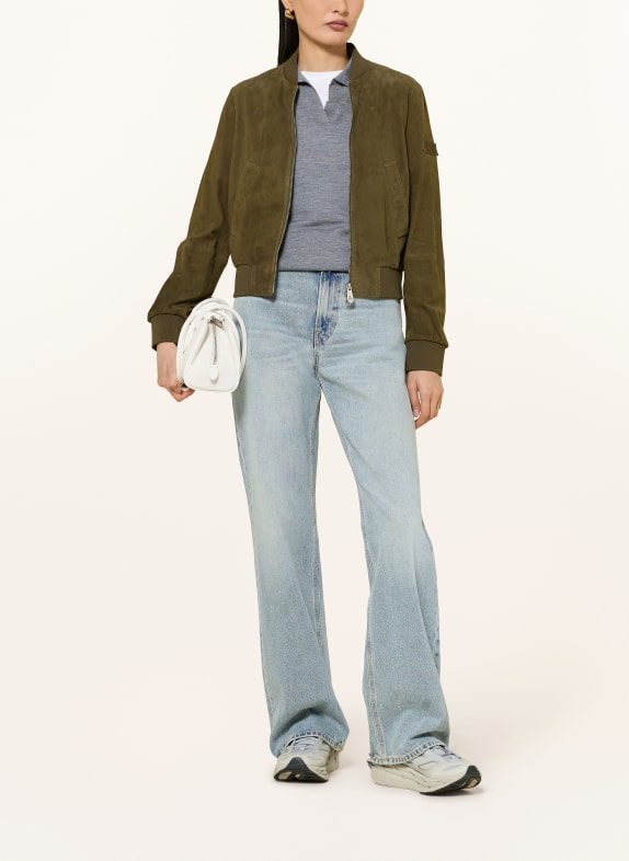 PEUTEREY Leren jas CHOISYA OLIJF