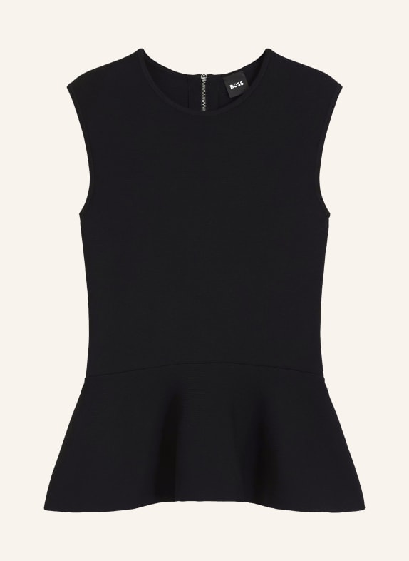 BOSS Bluzka z dżerseju FILLO CZARNY