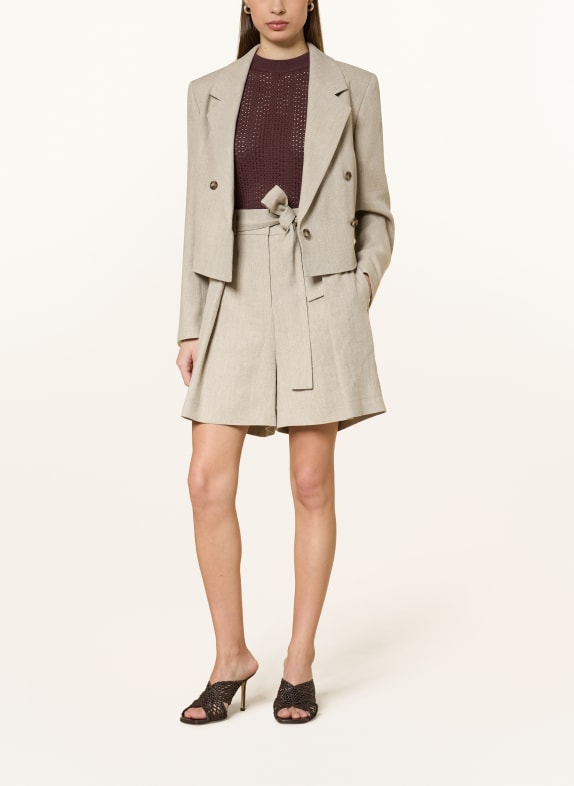 BOSS Blazer JOJEKA met linnen TAUPE
