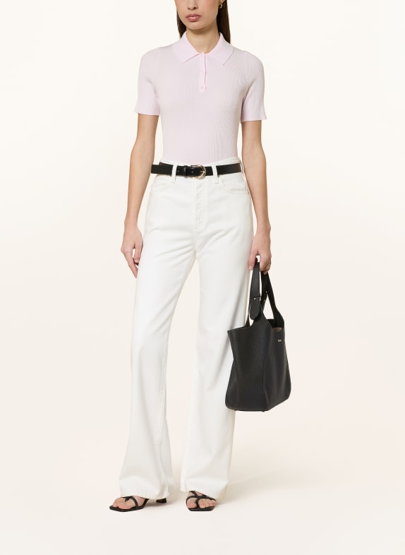 BOSS Gebreid poloshirt FESKUS ROZE
