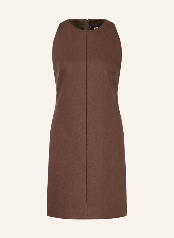 BOSS Etuikleid DINDERAL met linnen MARRON FONCÉ