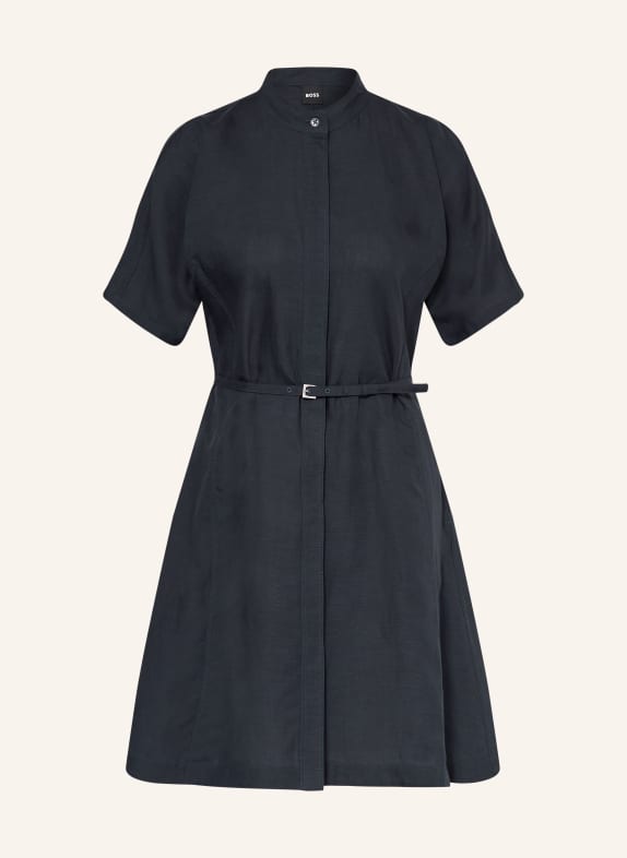 BOSS Jurk DALINIA met linnen DONKERBLAUW