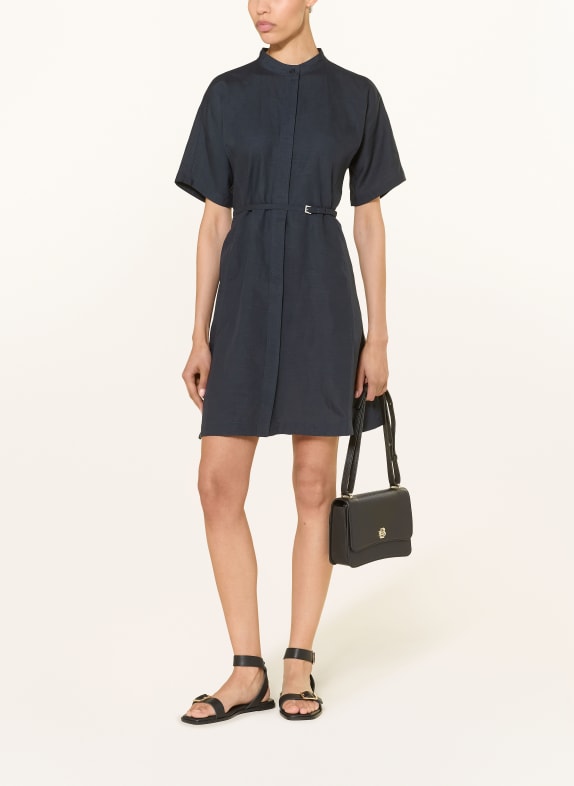 BOSS Kleid DALINIA mit Leinen DUNKELBLAU