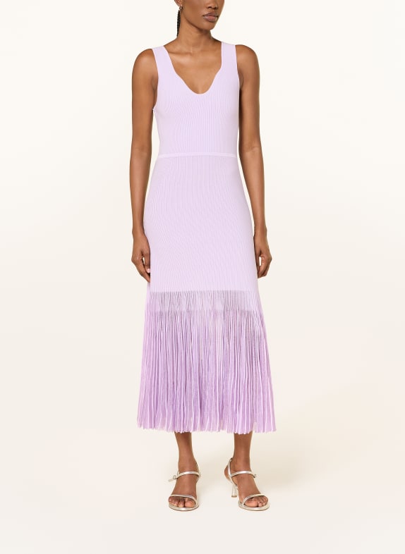 BOSS Strickkleid FLOE mit Plissees HELLLILA