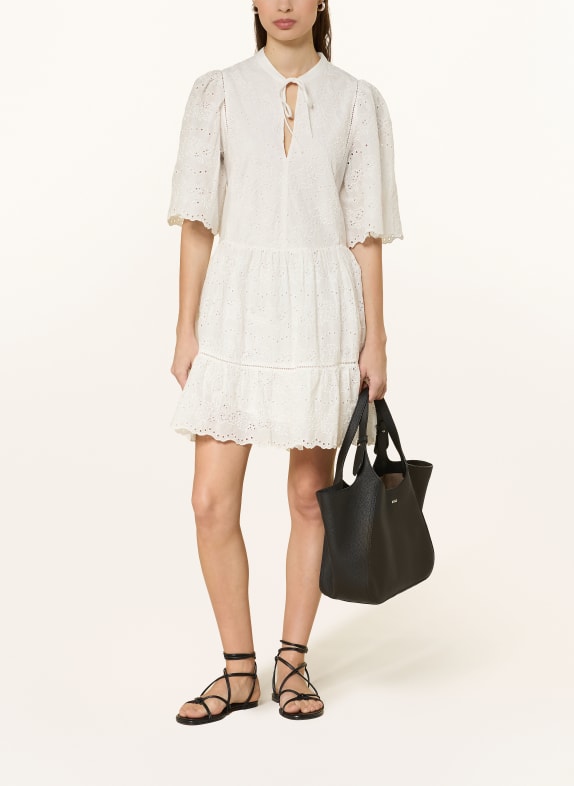 BOSS Kleid DENVITA aus Lochspitze mit 3/4-Arm WEISS