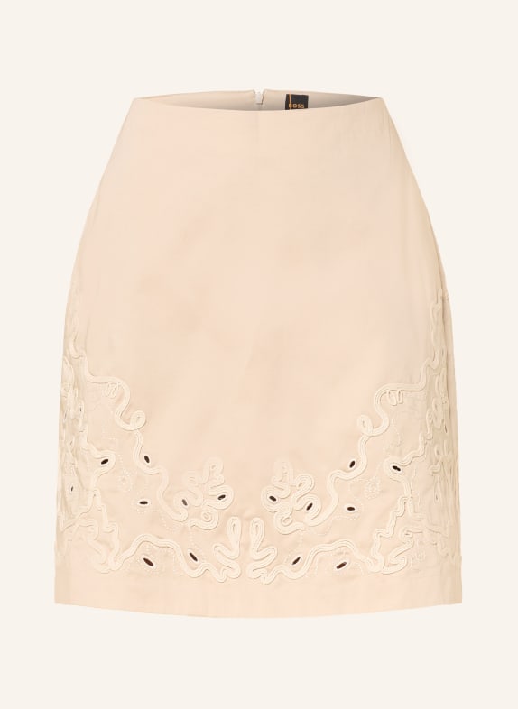 BOSS Spódnica VALEMBROI z koronką BEŻOWY