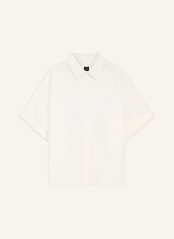 BOSS Hemdbluse BISENAS mit Leinen CREME