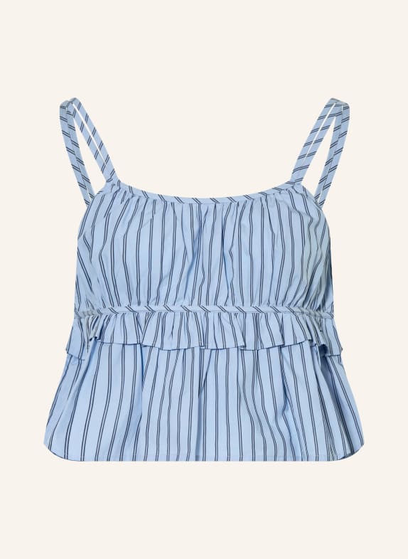 BOSS Bluzka IPLYN z falbankami JASNONIEBIESKI / GRANATOWY