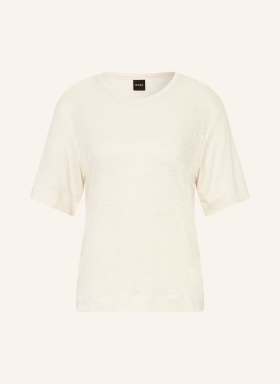 BOSS T-Shirt EMMA aus Leinen ECRU