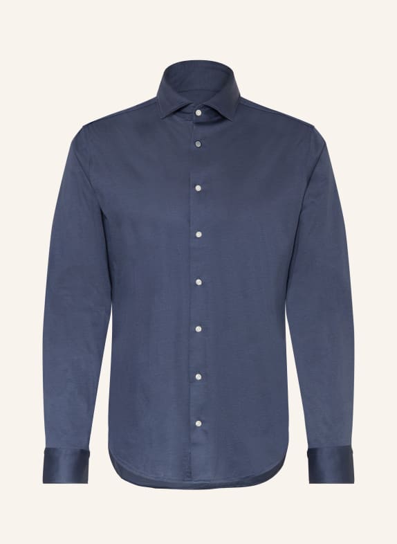 seidensticker Chemise en jersey coupe ajustée BLEU FONCÉ