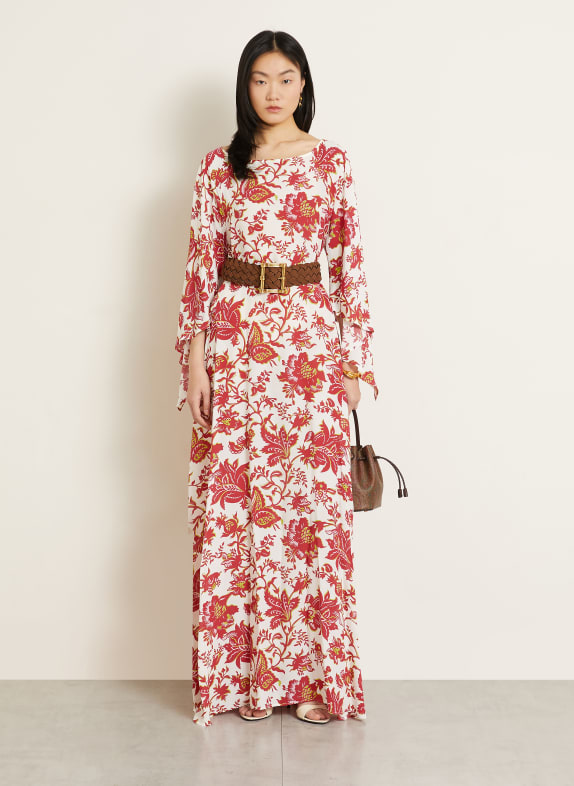 ETRO Strandkleid WEISS / DUNKELROT / HELLGRÜN