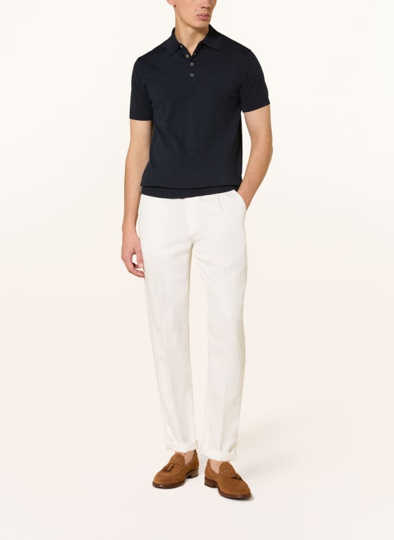 DANIELE FIESOLI Gebreid poloshirt DONKERBLAUW