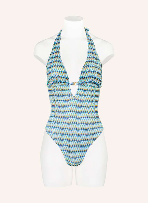 BANANA MOON COUTURE Halsband-badpak MIRAGE NEREA met glittergaren BLAUW / LICHTBLAUW / WIT