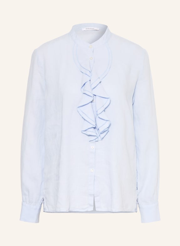 Soluzione Chemisier en lin à volants BLEU CLAIR