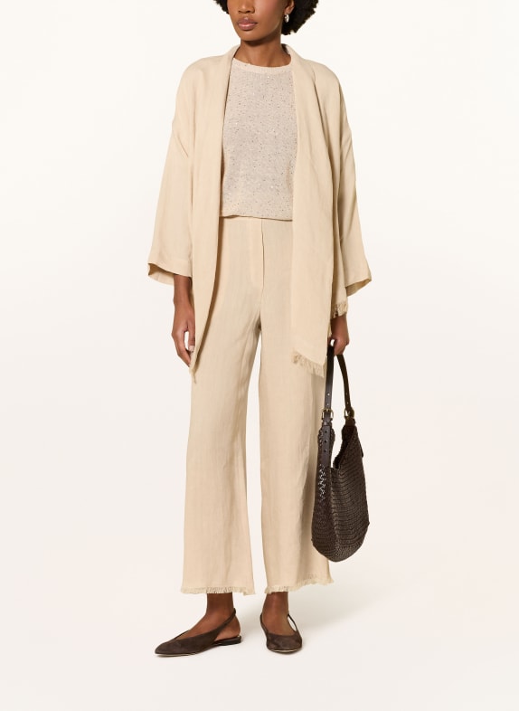 ANTONELLI firenze Linnen culotte met franjes BEIGE
