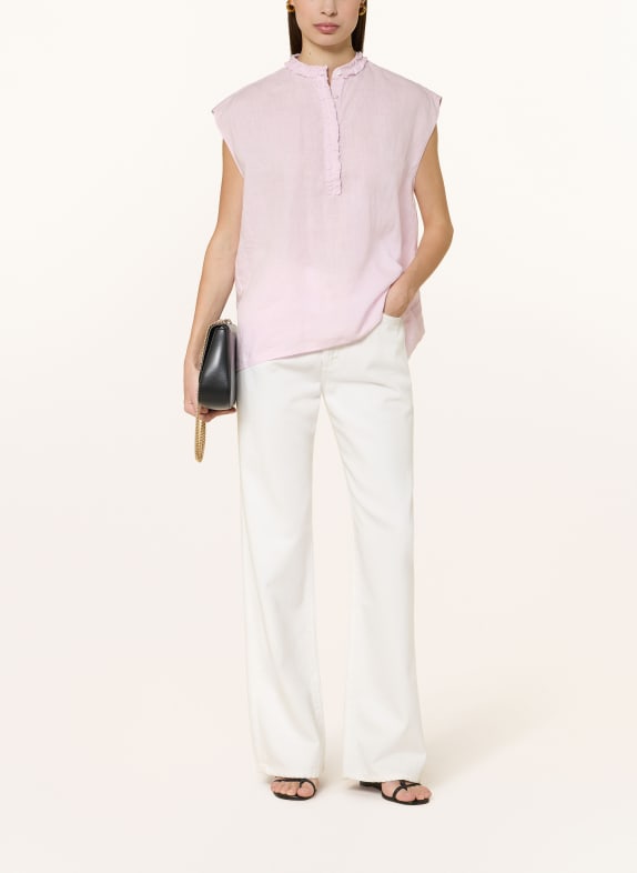 Soluzione Linnen blouse met ruches ROSE CLAIR