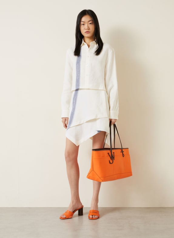 JW ANDERSON Linnen overhemdblouse ECRU / BLAUW