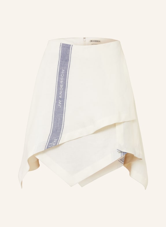 JW ANDERSON Leinenrock in Wickeloptik ECRU / BLAU